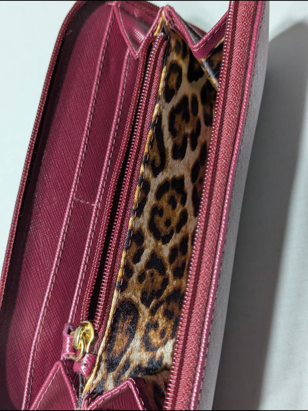 Carmen Steffens Zip-Around Leather Wallet in Deep Berry